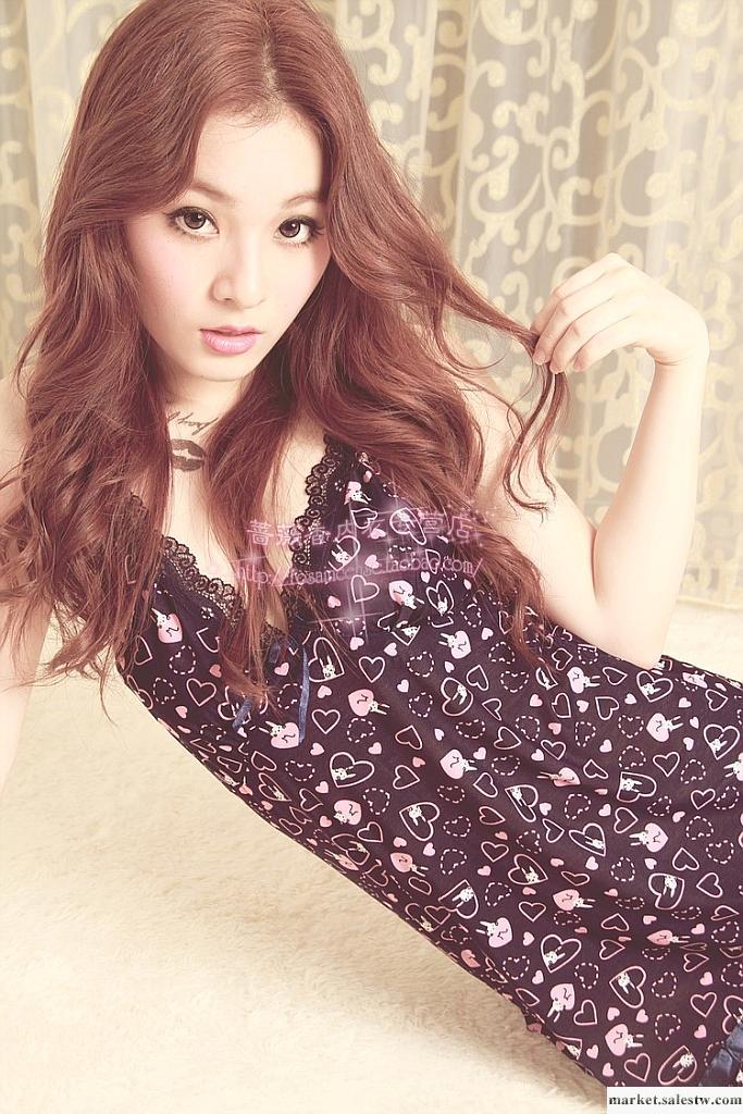 供應希柏雅女式吊帶睡裙日系夏天睡衣女士仿真絲性感嫵媚冰絲可愛吊帶蕾絲邊睡裙工廠,批發,進口,代購