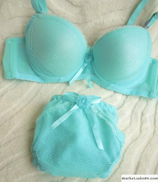 供應供應日系少女內衣文胸套裝 蕾絲可愛聚攏文胸 藍色工廠,批發,進口,代購