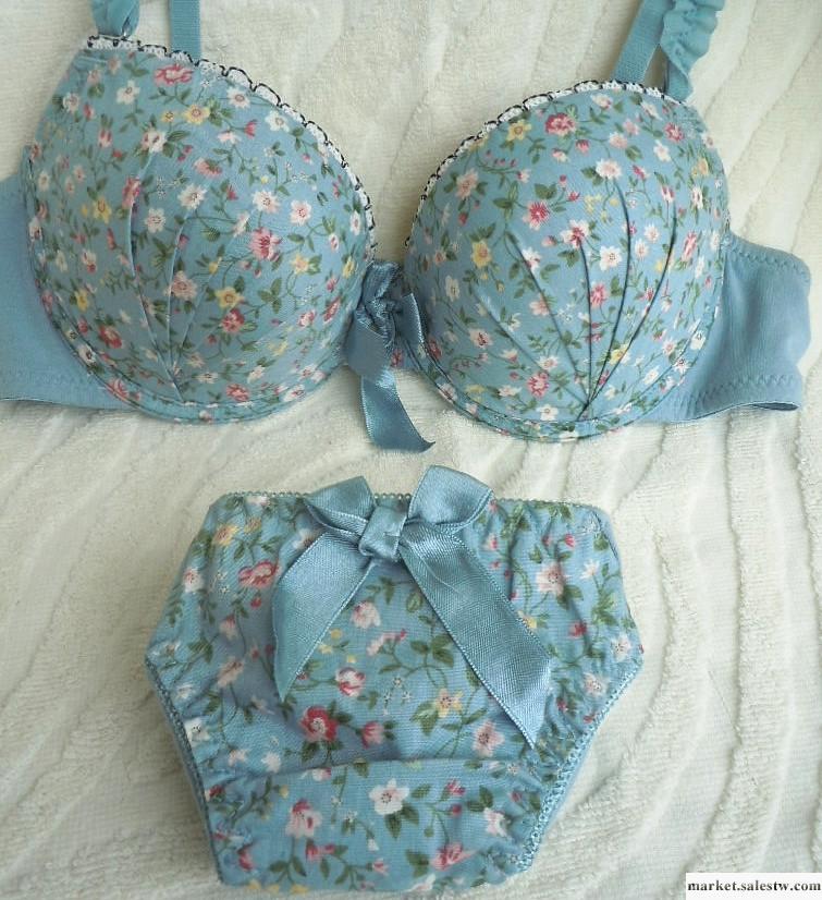 供應日系少女內衣文胸套裝  碎花田園風聚攏文胸 套裝 爆款工廠,批發,進口,代購