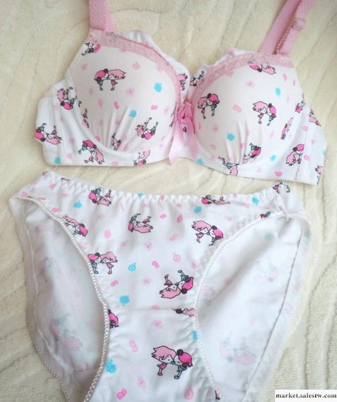 供應日系少女內衣文胸套裝  萌貨小清新蕾絲聚攏文胸工廠,批發,進口,代購