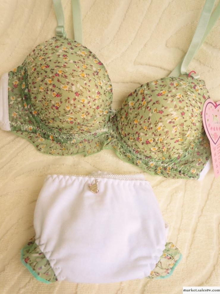 供應日系少女內衣文胸套裝 蕾絲碎花可愛內衣聚攏文胸工廠,批發,進口,代購