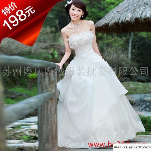 名門新娘婚紗禮服 2012新款韓版 抹胸公主婚紗 齊地婚紗公主953工廠,批發,進口,代購