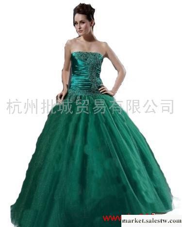 供應XL11010963 露肩 有摺邊修飾 禮服 深綠工廠,批發,進口,代購