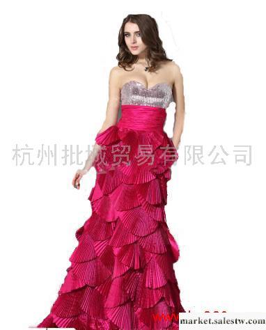 供應XL11010981 爆乳 多層裙擺 優雅禮服 玫紅工廠,批發,進口,代購