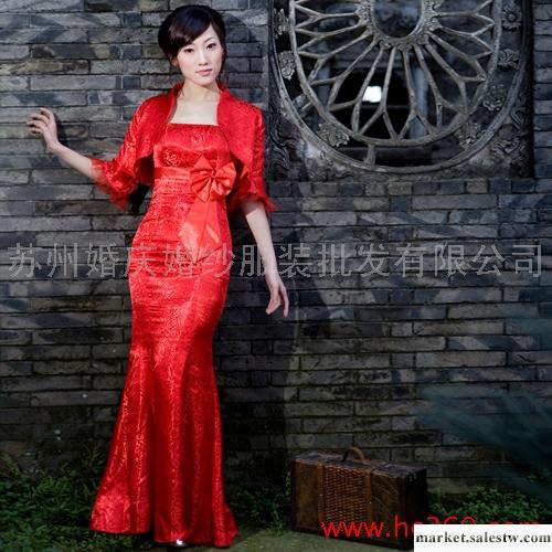名門新娘婚紗禮服 旗袍裙2012新款 改良旗袍時尚 夏 結婚旗袍 673工廠,批發,進口,代購