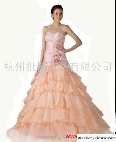 供應XL11010951 玫瑰花圖案 多層裙擺 禮服 粉色工廠,批發,進口,代購
