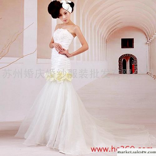 名門新娘婚紗禮服 韓版抹胸公主 2012新款 性感簡約魚尾婚紗739工廠,批發,進口,代購