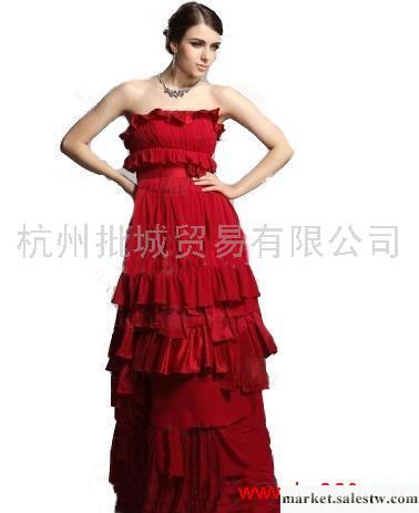 供應XL11010972 露肩 荷葉邊 禮服 紅色工廠,批發,進口,代購