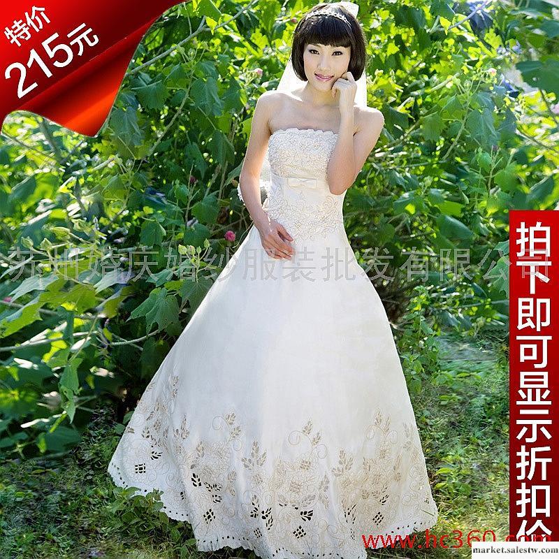 名門婚紗禮服 韓版 2012新款 抹胸公主甜美性感簡約齊地婚紗885工廠,批發,進口,代購