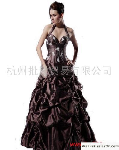 供應XL11010978 深V 露肩 露背 禮服 咖啡色工廠,批發,進口,代購