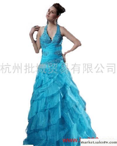 供應XL11010954 V領 多層裙擺 禮服 藍色工廠,批發,進口,代購
