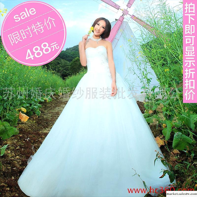 名門新娘婚紗禮服 韓式抹胸婚紗韓版 2012最新款 甜美公主婚紗833工廠,批發,進口,代購