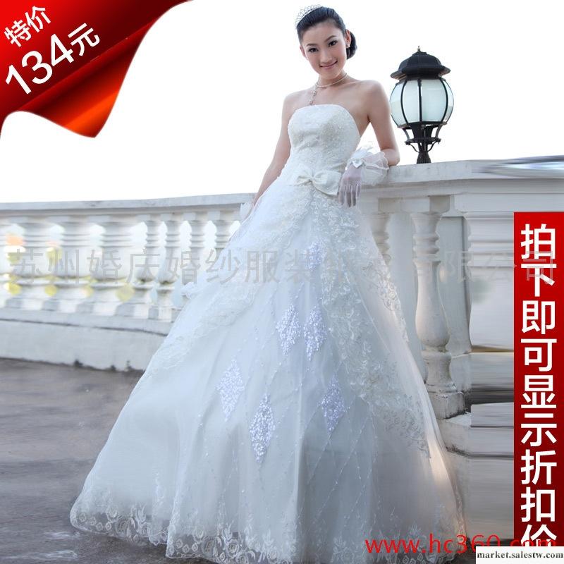 名門新娘婚紗禮服 韓版抹胸公主婚紗 2012最新款 韓式齊地婚紗650工廠,批發,進口,代購