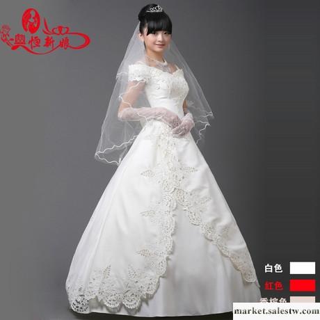 供應韓式婚紗禮服2012新款甜美抹胸新娘韓版公主婚紗孕婦綁帶工廠,批發,進口,代購