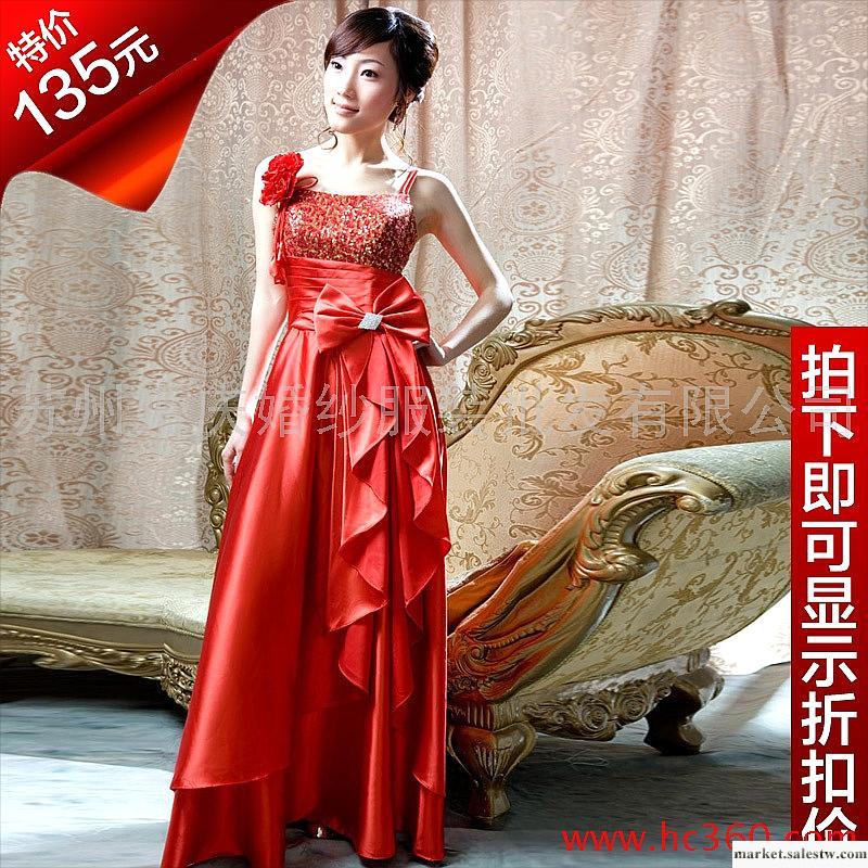 名門新娘婚紗禮服 夏季 結婚 紅色敬酒 晚禮服 時尚單肩禮服766工廠,批發,進口,代購