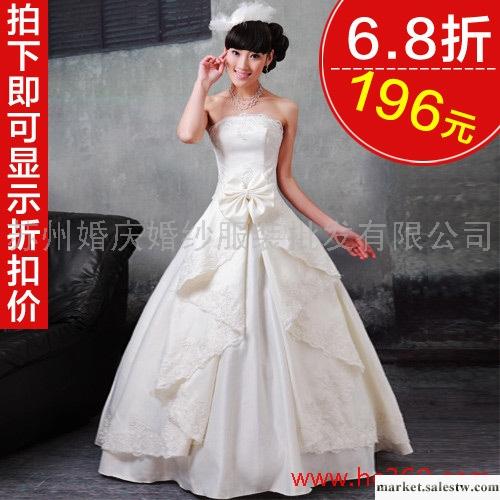 名門新娘婚紗禮服 韓版抹胸公主2012最新款 甜美簡約齊地婚紗977工廠,批發,進口,代購