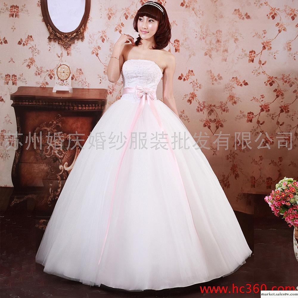 名門婚紗禮服 韓版抹胸甜美公主婚紗 2012最新款 蓬蓬齊地婚紗708工廠,批發,進口,代購