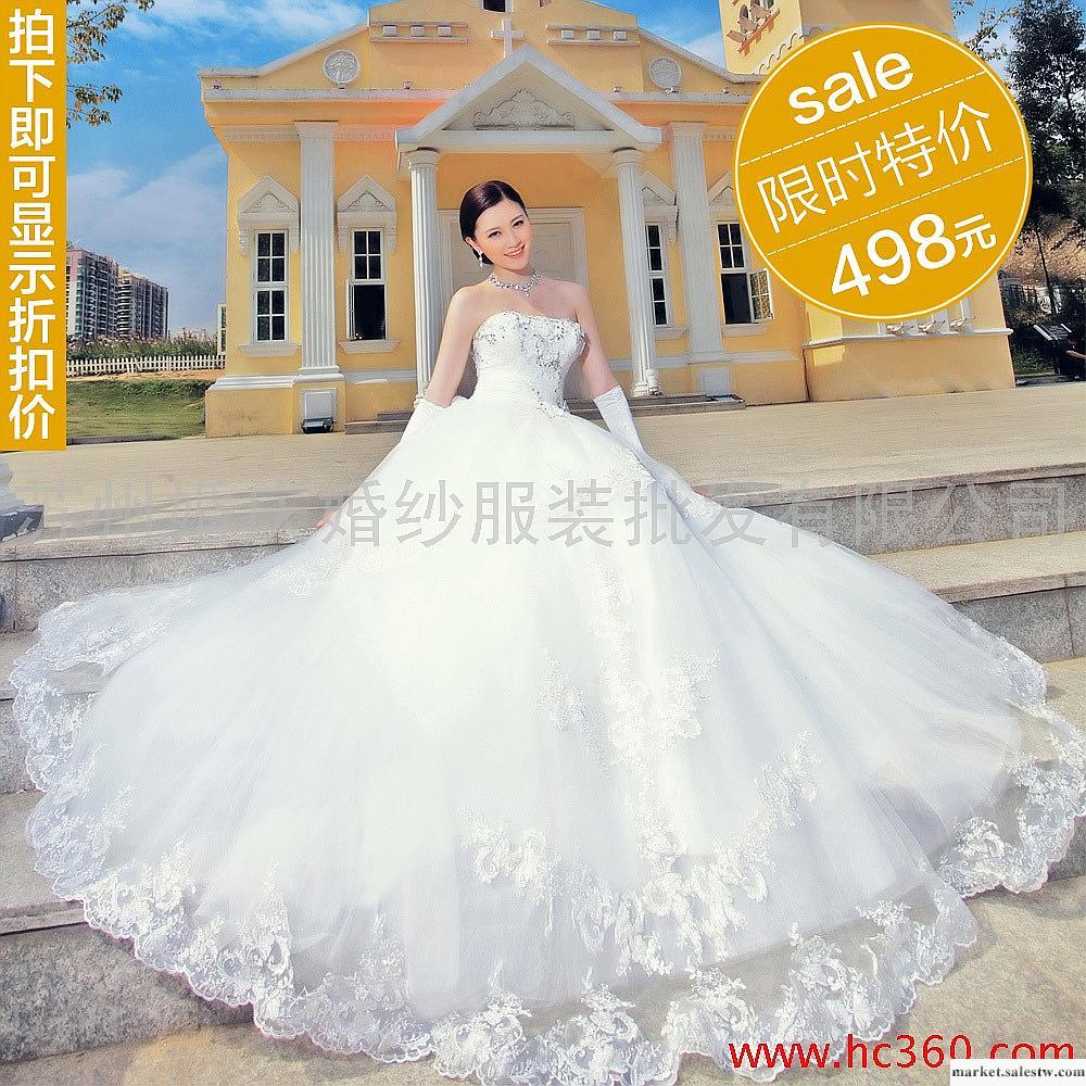 名門新娘婚紗禮服 2012新款 韓式公主婚紗韓版抹胸 齊地婚紗819工廠,批發,進口,代購
