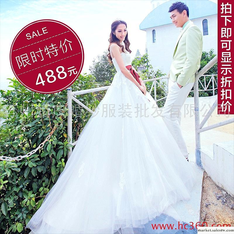 名門新娘 婚紗禮服 韓版抹胸婚紗 2012新款 甜美小拖尾婚紗 840工廠,批發,進口,代購