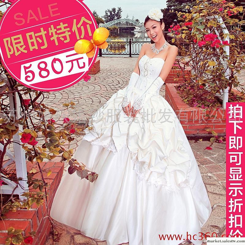 名門新娘婚紗禮服 韓版抹胸公主2012最新款 歐美性感皇室婚紗755工廠,批發,進口,代購