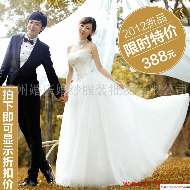名門婚紗禮服 2012新款 韓版 韓式抹胸婚紗 甜美公主 齊地婚紗788工廠,批發,進口,代購