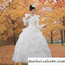 供應婚紗2012最新款 冬裝毛領 冬季婚紗 時尚韓版長袖 冬款婚紗禮服工廠,批發,進口,代購