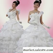 供應新娘婚紗禮服 新款2012 韓版 抹胸 甜美公主 韓式婚紗齊地花朵工廠,批發,進口,代購
