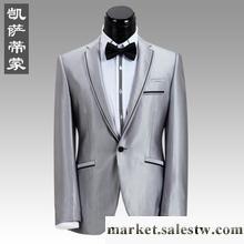 供應凱薩蒂蒙 新郎結婚西服套裝 韓版修身結婚禮服 男士灰色西裝套工廠,批發,進口,代購