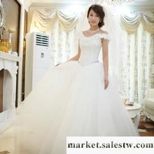 供應公主新娘婚紗禮服 新款2012韓版甜美公主一字肩顯瘦婚紗A-302工廠,批發,進口,代購