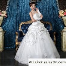 供應婚紗禮服 新款2012 綁帶甜美齊地豪華蕾絲立體婚紗 抹胸v領工廠,批發,進口,代購