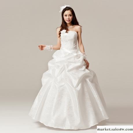 供應憶紅妝婚紗禮服2012新款 韓版一字肩婚紗 韓式齊地甜美公主婚紗工廠,批發,進口,代購