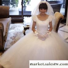 供應婚紗禮服 公主 綁帶蕾絲泡泡袖 結婚 蓬蓬裙 一字肩包肩 新款韓版工廠,批發,進口,代購