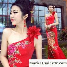 供應新娘婚紗禮服 時尚中式改良魚尾旗袍蕾絲結婚敬酒冬裝旗袍5089工廠,批發,進口,代購
