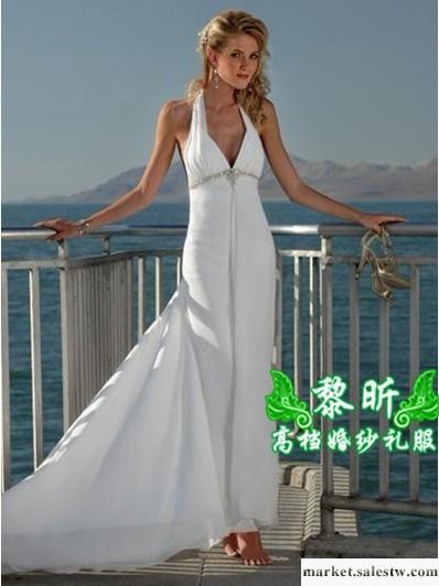 供應黎昕高檔婚紗禮服HS0172供應高檔雪紡婚紗 拖尾吊帶婚紗工廠,批發,進口,代購