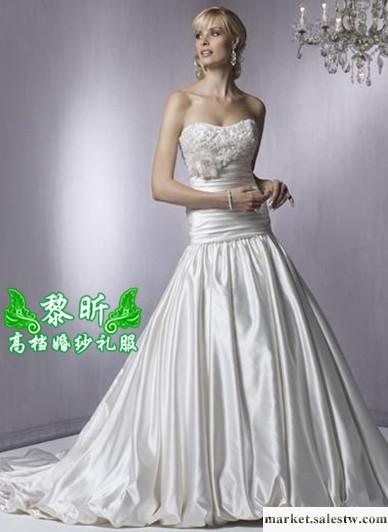 供應黎昕高檔婚紗禮服HS0153供應高檔綢緞婚紗 抹胸拖尾婚紗工廠,批發,進口,代購