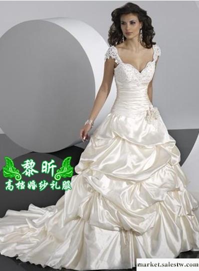 供應黎昕高檔婚紗禮服HS0182供應高檔拖尾抓皺婚紗 吊帶婚紗工廠,批發,進口,代購