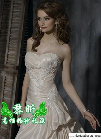 供應黎昕高檔婚紗禮服HS0198供應高檔拖尾抓皺婚紗 抹胸婚紗工廠,批發,進口,代購