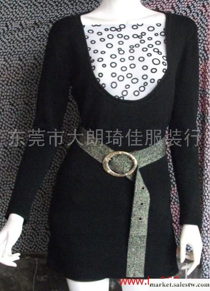 供應絲光棉時尚韓版配腰帶女式毛衣工廠,批發,進口,代購