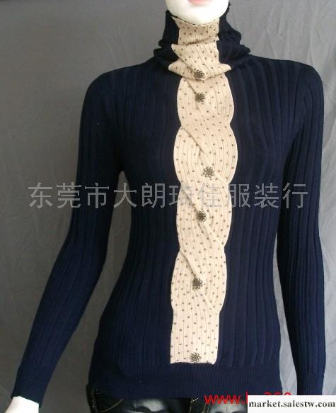 供應彈力棉高領紐8字圖打底衫毛衣服裝,女裝，毛衣，女式毛衣工廠,批發,進口,代購
