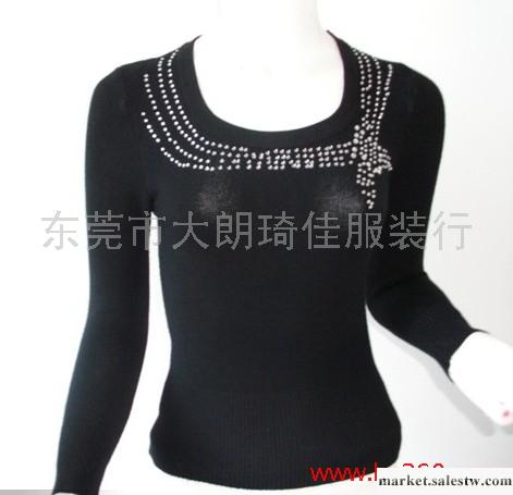 供應批發女裝 圓領訂珠打底衫 休閑女式毛衣工廠,批發,進口,代購