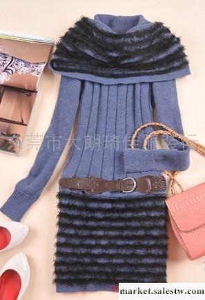 供應2012羊毛高翻領配腰帶韓版毛衣服裝,女裝,女式毛衣工廠,批發,進口,代購