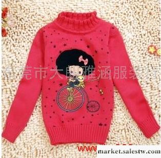 供應韓版童裝 水玉桃心 可愛兔子 女童純棉套頭毛衣工廠,批發,進口,代購