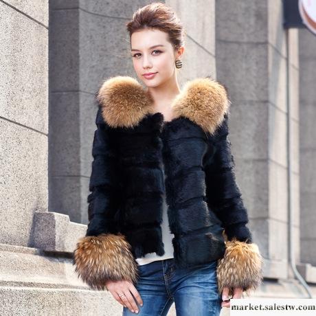供應嵐爵 2012秋冬新款 皮草外套 女 優質兔毛 貉子毛短款外套Lj6680工廠,批發,進口,代購