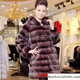 供應凱撒 2011新款特價進口美國小母貂整貂水貂皮草帶帽長款外套 820工廠,批發,進口,代購