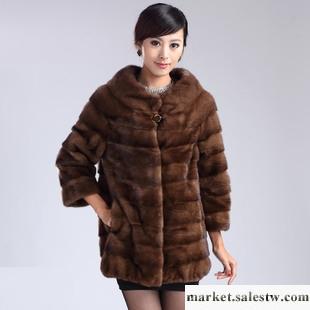 供應2012新品 丹麥進口水貂毛 貂皮大衣 女款特價 中長整貂 皮草外套工廠,批發,進口,代購