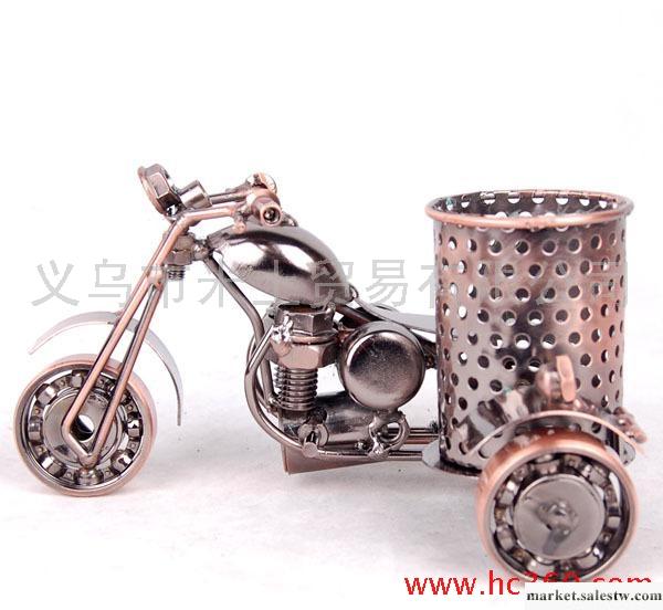 鐵藝模型摩托車筆筒 復古金屬工藝品創意筆筒工廠,批發,進口,代購