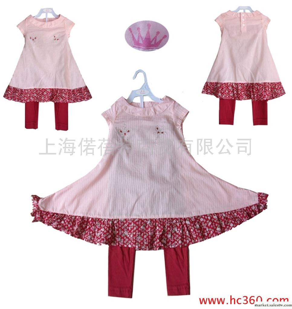 供應外貿童裝，吊腳大擺上衣五分褲打底褲2件套外貿童裝，3-9歲女童套裝，吊腳工廠,批發,進口,代購
