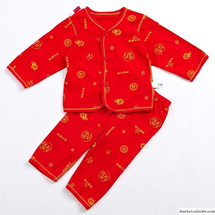 供應噢噢屋 童裝 嬰兒內衣W6128大紅喜慶桃領套工廠,批發,進口,代購