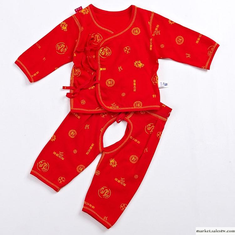 供應噢噢屋 童裝 嬰兒內衣W6127大紅喜慶合同三件套工廠,批發,進口,代購