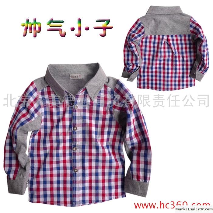 供應外貿童裝M&S韓版品牌精品中大童全棉格子襯衫 全棉格子襯衫工廠,批發,進口,代購